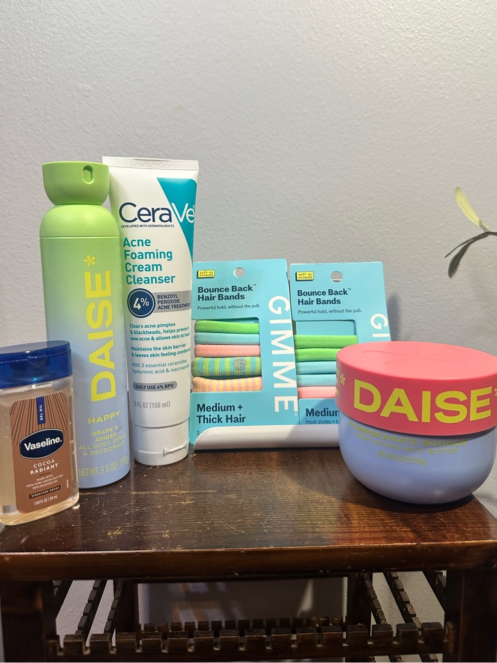 Daise and Cerave Beauty bundle Vaseline and Gimme hair ties